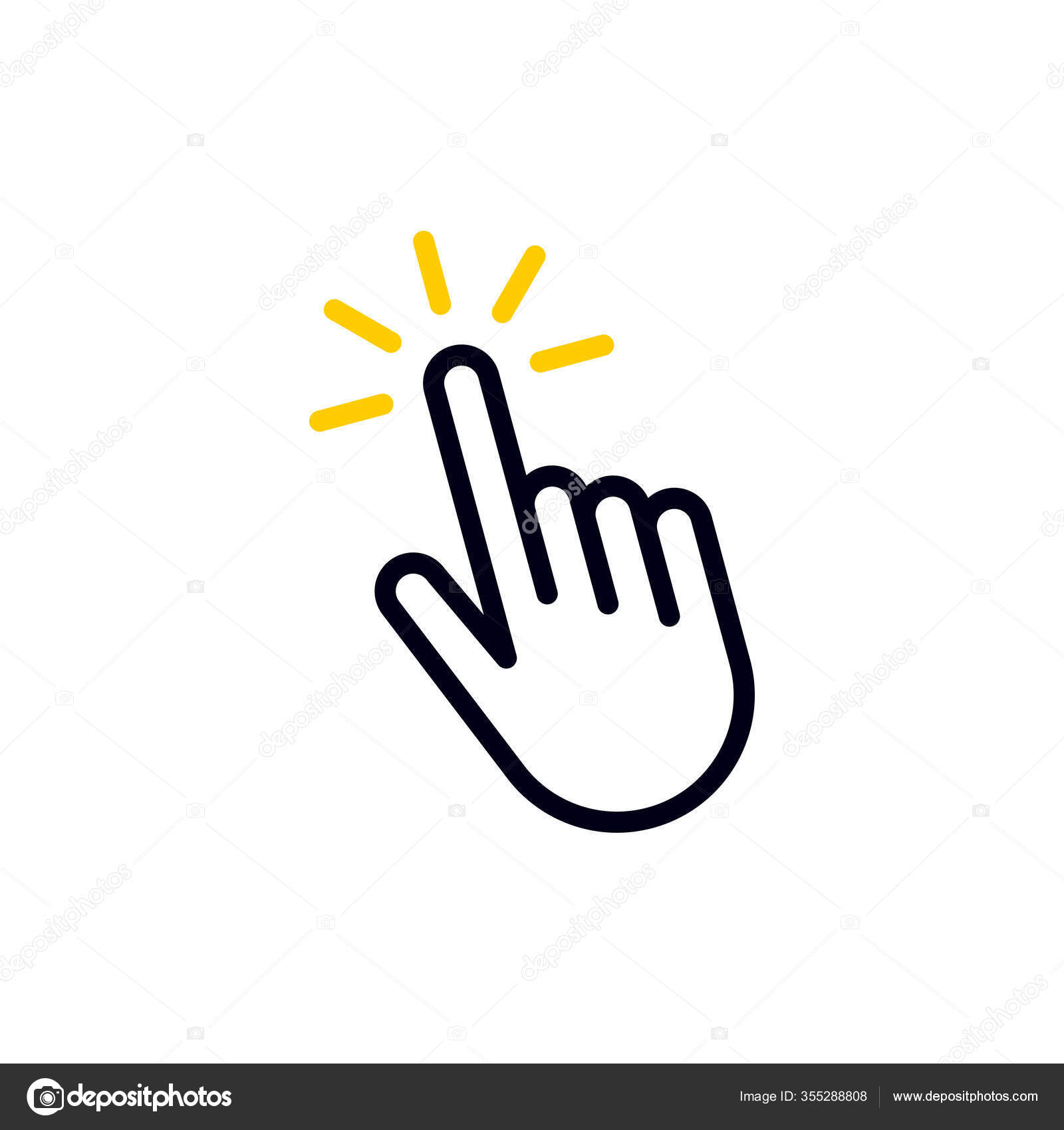 Ponteiro m o mouse cursor clicando s mbolo cone linear imagem vetorial