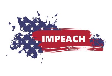 banner in the form of an abstract American flag with the inscription impeachment clipart