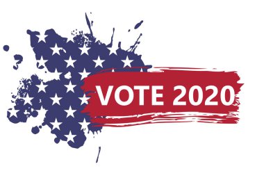 2020 seçimlerinde soyut Amerikan bayrağı şeklinde pankart