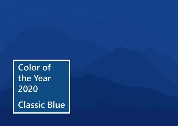Χαμηλά Βουνά Στην Ομίχλη Χρωματισμένα Στο Μοντέρνο Κλασικό Μπλε Χρώμα — Διανυσματικό Αρχείο