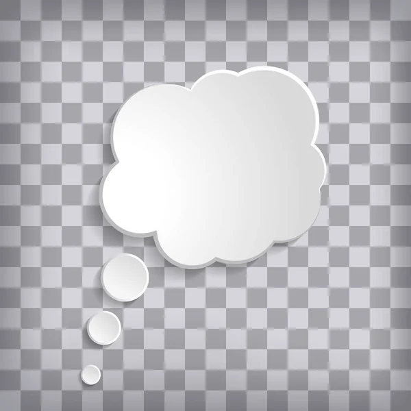 Bílý Papír Myšlenkové Bubliny Kostkovaném Pozadí Ikona Rámce Řeči Cloudu — Stockový vektor