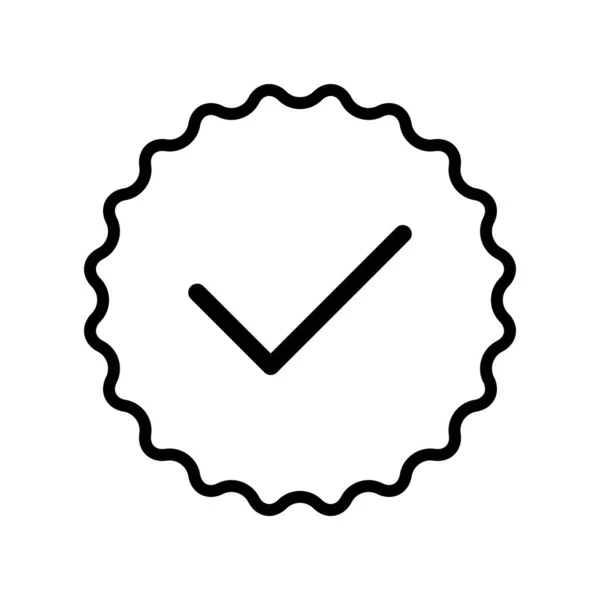 Check Mark Tick Approved Vector Sign Isolated White — Stock Vector