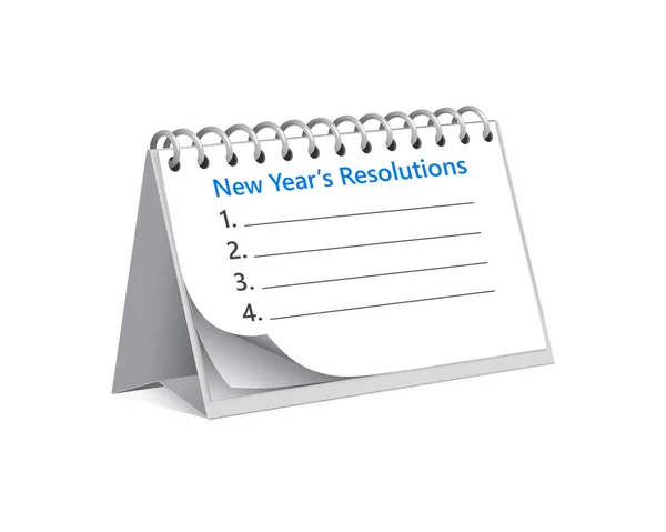 Flip Calendar Tasks Resolutions Should Start New Year Sheet Goals — Stock Vector
