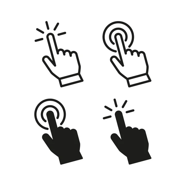 Σύνολο Δείκτη Χέρι Κέρσορα Ποντίκι Κλικ Επίπεδη Σύμβολο Εικονίδιο — Διανυσματικό Αρχείο