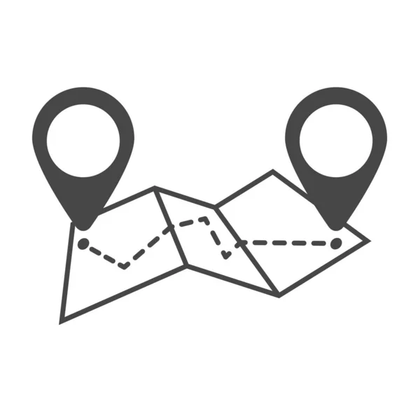 Icono Mapa Estilo Plano Moda Aislado Sobre Fondo Blanco Símbolo — Vector de stock