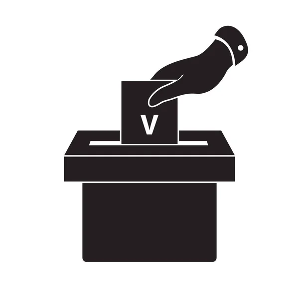 Επίπεδη Τοποθέτηση Δελτίου Ψηφοφορίας Στο Εικονίδιο Της Κάλπης Εκλογική Έννοια — Διανυσματικό Αρχείο