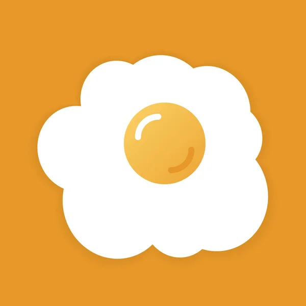 Fried Eggs Yellow Background — Stock Vector