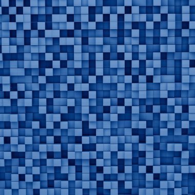 2020 yılının modaya uygun Klasik Mavi rengine sahip küplerin modern soyut arkaplan görüntüsü 3D biçimlendiriliyor