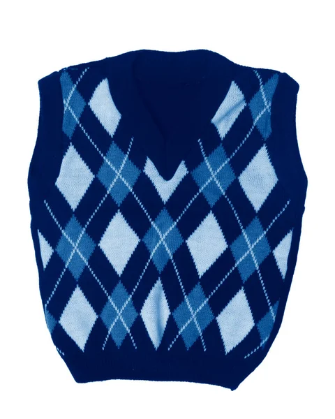 Gilet Maglia Plaid Bambino Tonica Alla Moda Classic Blue Colore — Foto Stock