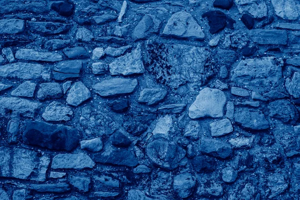 Vista Perto Textura Alvenaria Medieval Tonificada Cor Azul Clássico Moda — Fotografia de Stock