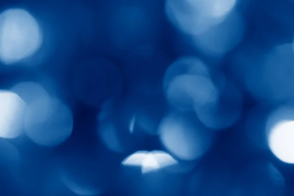 Abstrato Borrado Circular Bokeh Luzes Fundo Tonificado Moda Clássico Azul — Fotografia de Stock
