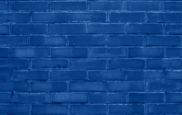 Parede Tijolo Tonificado Moda Clássico Azul Cor Ano 2020 — Fotografia de Stock