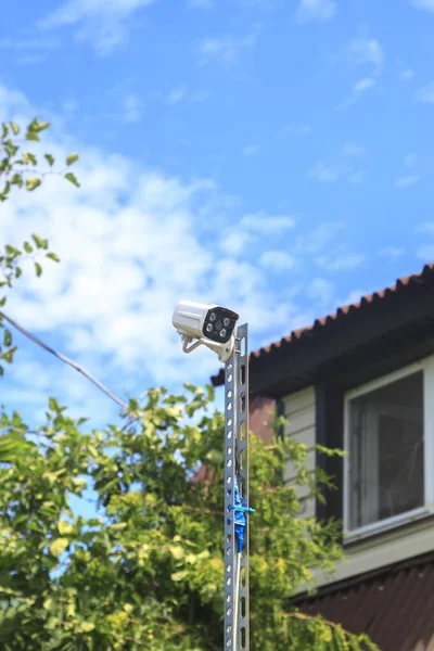 Sorveglianza Sicurezza Concetto Casa Telecamere Sicurezza Cctv Perimetro Monitoraggio Della — Foto Stock