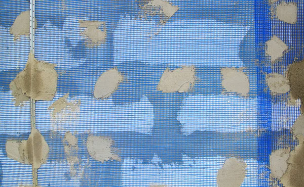 Oppervlakte Van Wand Met Toegepast Bouwrooster Geleiders Voor Pleistertoepassing — Stockfoto