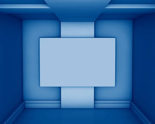 Απόδοση Της Κενής Εικόνας Στην Γκαλερί Τονισμένο Μοντέρνο Κλασικό Μπλε — Φωτογραφία Αρχείου