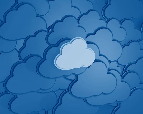 Rendering Cloud Computing Symbol Hintergrund Der Trendigen Farbe Classic Blue — Stockfoto