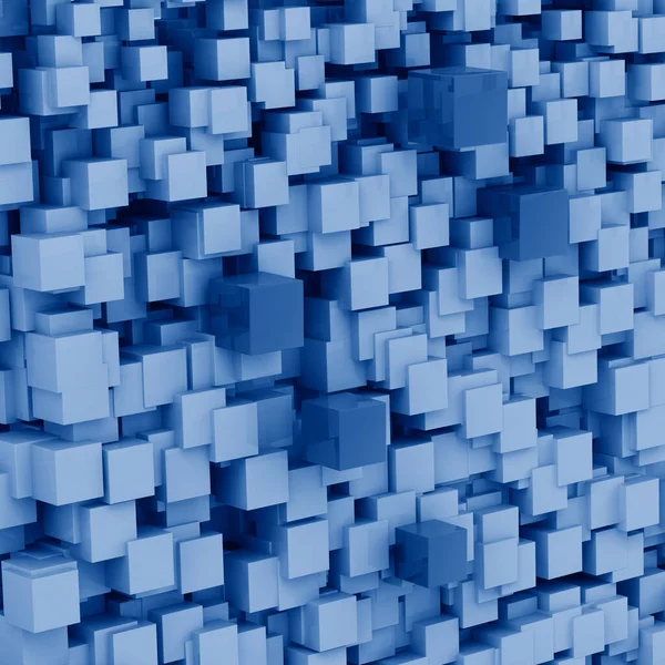 Rendering Abstract Image Unique Cubes Toned Trendy Classic Blue Color — Stock Photo, Image