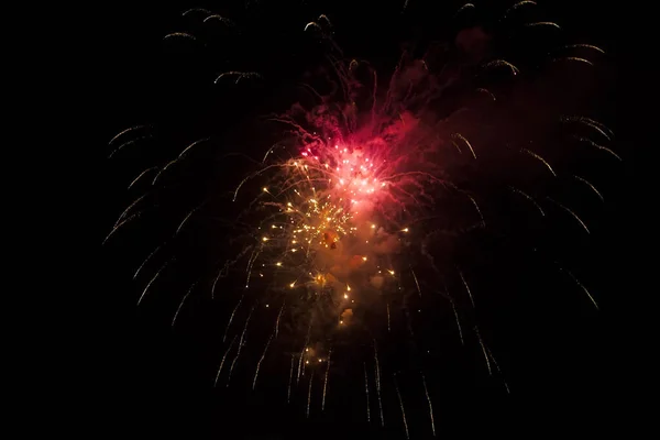 Festive Fireworks Night Sky Background — Stock Photo, Image