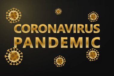Altın COVID-19 Wuhan Coronavirus (2019-nCoV) salgını. Corona Virüs Hastalığı 2019 Salgın Koruma Konsepti