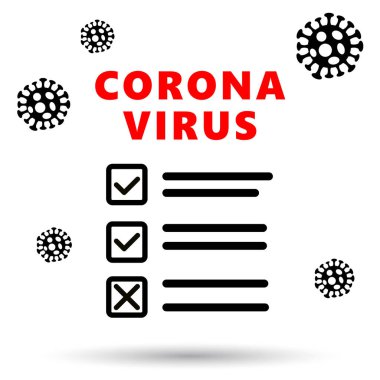 COVID-19 test tahtası simgesi. Roman Corona Virüs Hastalığı 2019-nCov Salgın Hastalık Sağlık Hizmetleri Mesaj İş Konsepti.