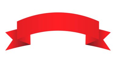 Kırmızı kurdele bayrağı beyaz grupta izole edildi