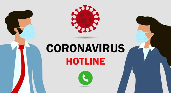 Hotline Contattare Cittadini Questioni Relative Coronavirus Concetto Lotta Con Diffusione — Vettoriale Stock