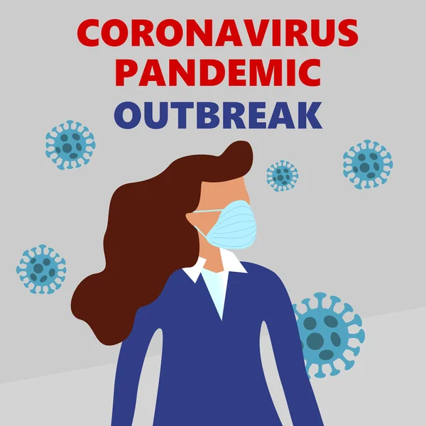 Covid Mers Cov Novel Corona Virus Disese 2019 Ncov Donna — Vettoriale Stock