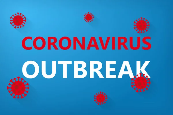 Covid Wuhan Novel Coronavirus 2019 Ncov Focolaio Sfondo Blu Corona — Vettoriale Stock