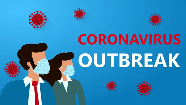 Covid Brote Wuhan Novel Coronavirus 2019 Ncov Sobre Fondo Azul — Vector de stock