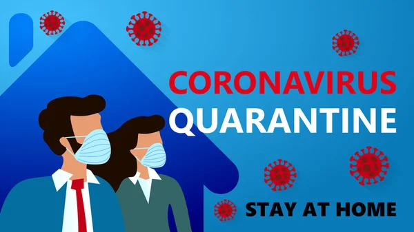 Covid Wuhan Novel Coronavirus 2019 Ncov Quarantena Rimanere Casa Sfondo — Vettoriale Stock