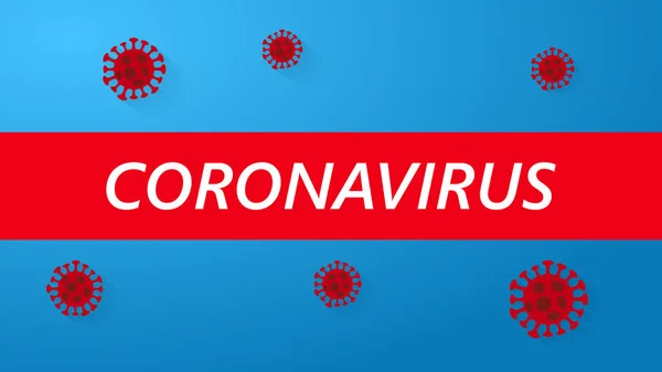 Covid Novel Coronavirus 2019 Ncov Μπλε Φόντο Νόσος Του Ιού — Διανυσματικό Αρχείο