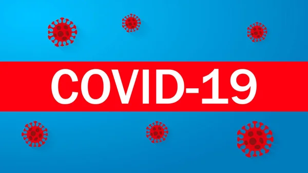 Covid Nouveau Coronavirus 2019 Ncov Sur Fond Bleu Maladie Virus — Image vectorielle