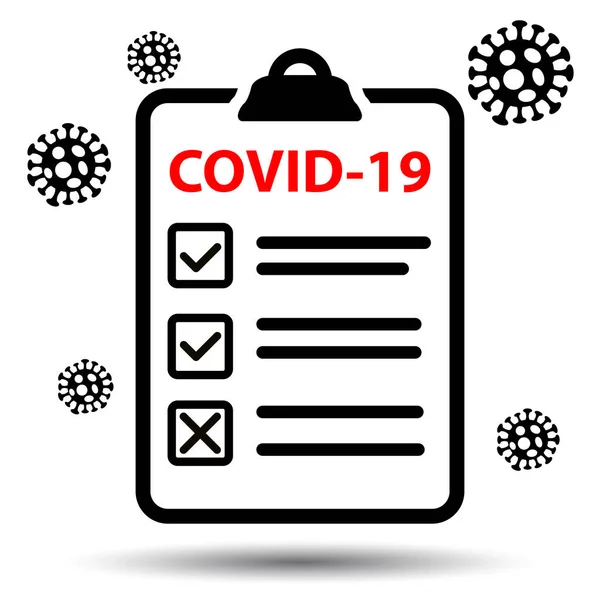 Icône Carte Test Covid Novel Corona Virus Disease 2019 Ncov — Image vectorielle