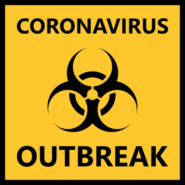 Внимание Внимание Предупреждение Covid Знак Биологической Опасности Novel Coronavirus 2019 — стоковый вектор