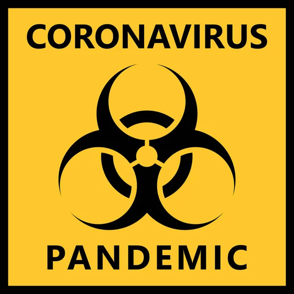 Atención Advertencia Covid Signo Peligro Biológico Pandemia Coronavirus Novedoso Brote — Vector de stock