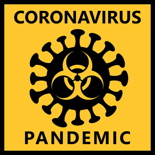 Atención Advertencia Covid Signo Peligro Biológico Pandemia Coronavirus Novedoso Brote — Vector de stock