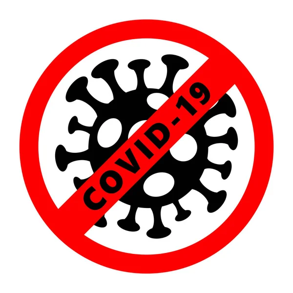 Stop Covid Symbole Pandémique Nouvelle Maladie Virus Couronne 2019 Ncov — Image vectorielle