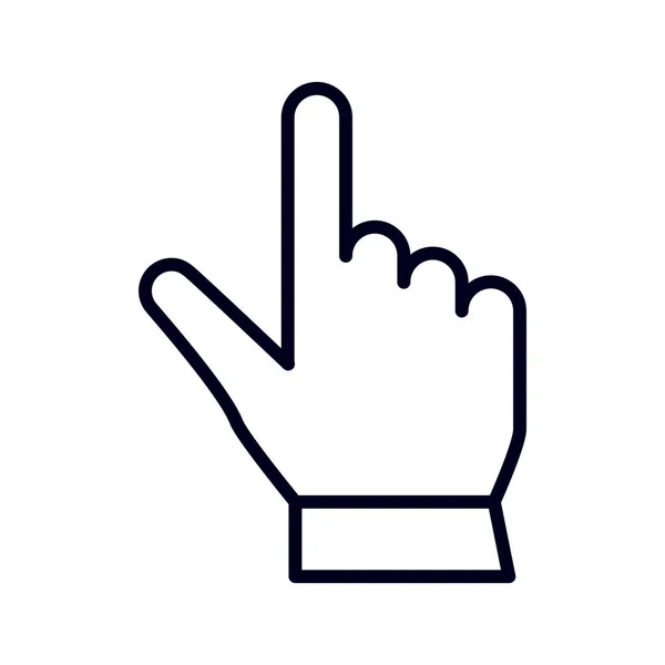 Hand Mit Erhobenem Zeigefinger Auf Weißem Hintergrund Vektorillustration Fingerzeig Symbol — Stockvektor
