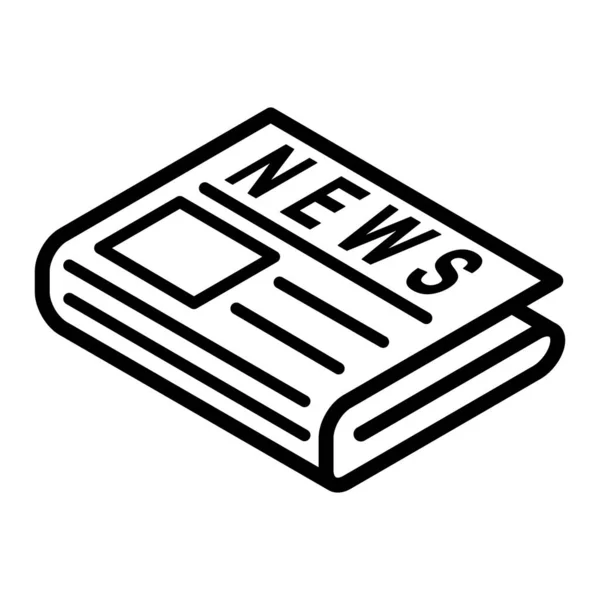 Ícone Linha Vetorial Jornal Preto Plano Símbolo Notícias Ilustração Logotipo —  Vetores de Stock