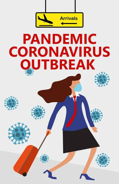 Brote Coronavirus Pandémico Enfermedad Por Virus Corona Novedosa Covid 2019 — Archivo Imágenes Vectoriales