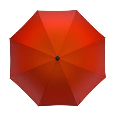 Beyaz arka plan üzerinde izole turuncu sonbahar şemsiye. 3D çizim .