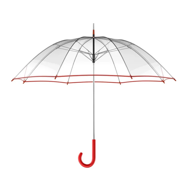 Clear transparent umbrella isolated on white background. 3D illustration . — Stock Photo, Image