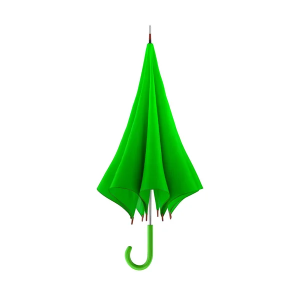 Zelený deštník izolovaných na bílém pozadí. 3D obrázek — Stock fotografie