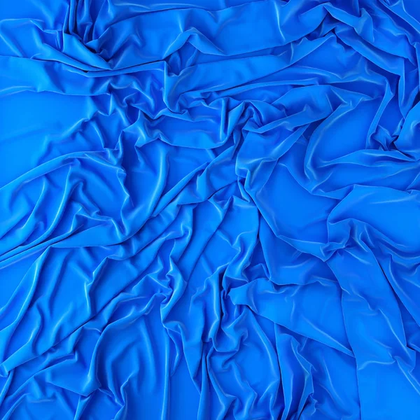 Panno Seta Blu Liscio Increspato Illustrazione — Foto Stock