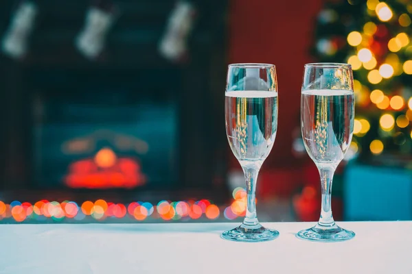 Beautiful two glasses of champagne — Stock Photo, Image