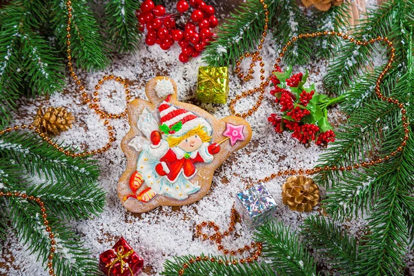 Christmas angel gingerbread — Stock Photo, Image