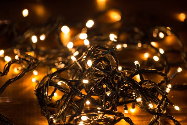 LUCES DE NAVIDAD DE ORO — Foto de Stock