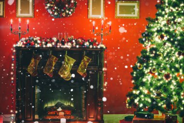 Güzel dekore edilmiş Noel ağacı 