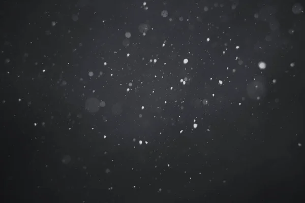 Nieve cayendo sobre fondo negro — Foto de Stock