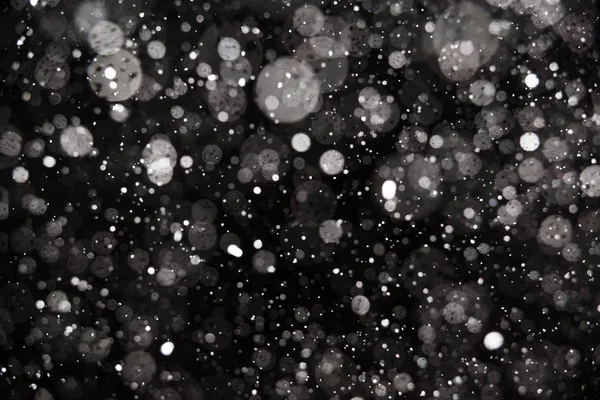 Chute de neige sur fond noir — Photo